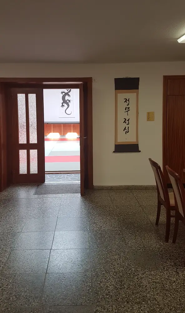 Eingangsbereich zum Eingang in den Dojang geschaut